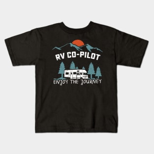 RV Couples Camping With RV, Mountains Travel Outdoors Gift product Kids T-Shirt